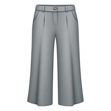 only gray wide leg pants, flat product photography, plain garment item isolated on white, no human elements, no limbs, just the pants sticker