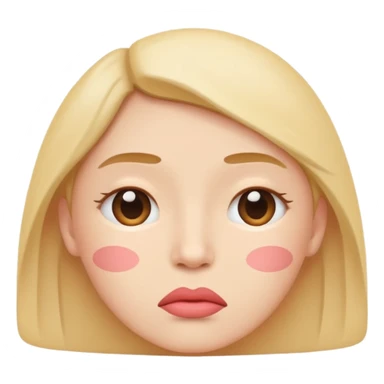 minimal flat emoji showing emotional pressure,
slightly compressed lips,
tight but controlled facial features,
no panic or fear,
muted pastel colors,
serious but calm wellness aesthetic,
transparent background,
vector illustration
 sticker