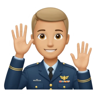 joven trigueno corte militar sonrisa bonita mano arriba sticker