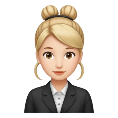 receptionist face with bun sticker