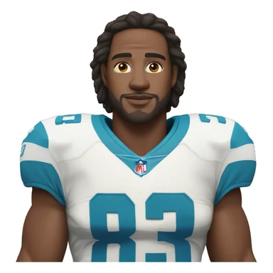 White skin color nfl player blue jersey sticker