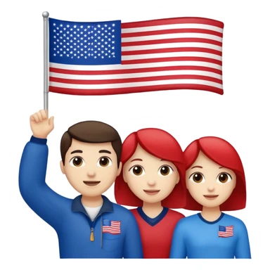 american flag hold in hands by people sticker