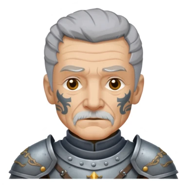 elderly tattooed knight sticker