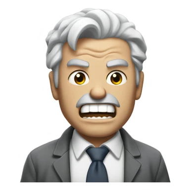 An angry white man with grey hair Shakes his fist at the sky in rage sticker