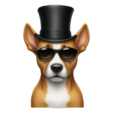 Dog with sunglasses and a top hat  sticker