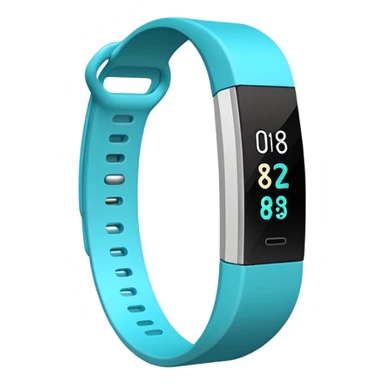 a #00DDC5 fitbit band in the style of an ios emoji  sticker