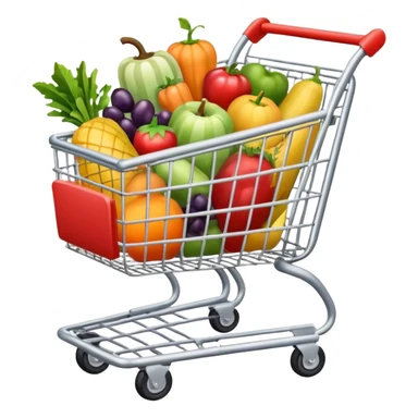 shopping cart silver with stuff sticker