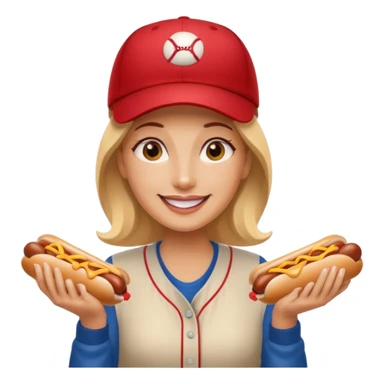 Female with 3 hotdogs  sticker