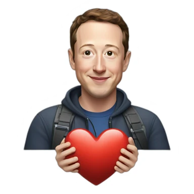 Zuckerberg and Elon musk heart sticker