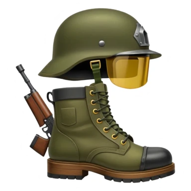 Military rifle boots helmet  sticker