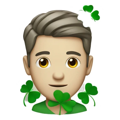 white man with four leaf clover sticker