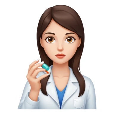 Beautiful fit brunette girl taking pills  sticker