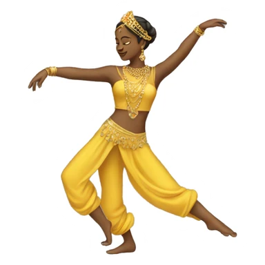 A classical dancing women with golden Jwellary  sticker