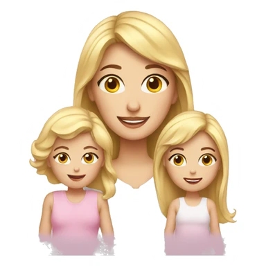 Blond woman and 2 babies sticker