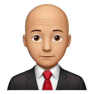 bald with red necktie sticker