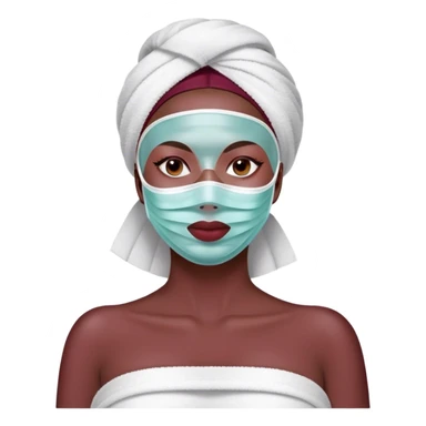 Lady with face mask spa beauty full face relaxing Burgundy sticker