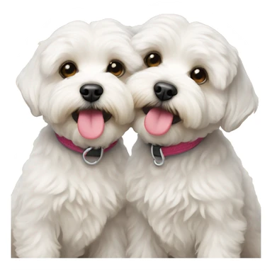 Two malti-poo dogs kissing each other sticker