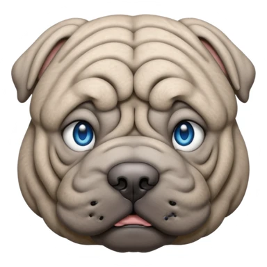 Grey shar pei blue eyes sticker