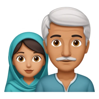 arab girl and mexican guy as grandparents  sticker
