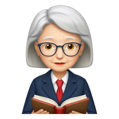 grandma reading in suit sticker