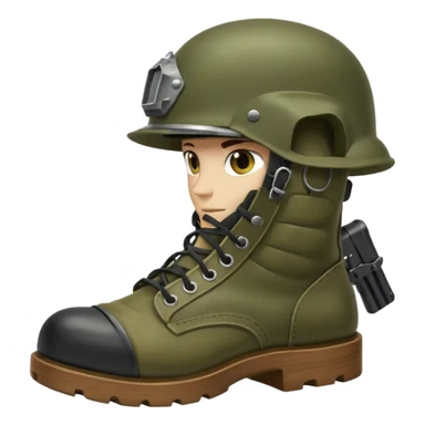 Military rifle boots helmet  sticker