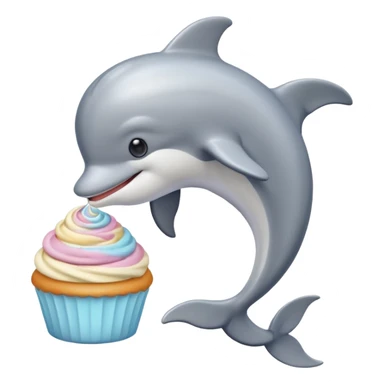 make me a dolphin that is asking a cat with buttercream sticker