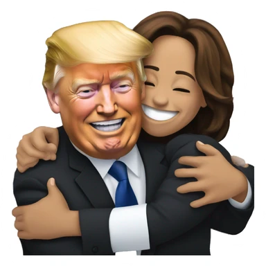 Donald trump and Kamala Harris hugging sticker