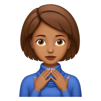 a brownskin emoji woman with her hands around her neck sticker