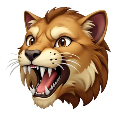 saber-toothed cat with extremely long, exaggerated canine teeth extending far beyond the jaw sticker
