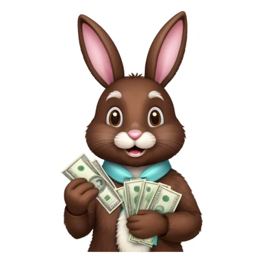 Chocolate lab,money, happy Easter bunny sticker