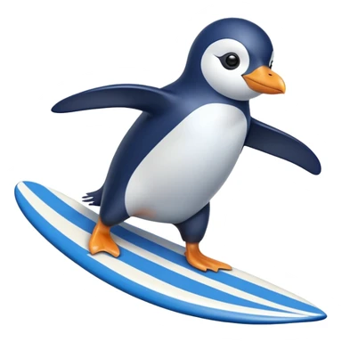 ￼ penguin riding a surfboard ￼ sticker