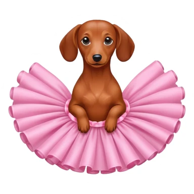 Red dachshund wearing a tutu  sticker