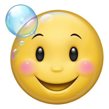 Smiley face blowing bubble sticker