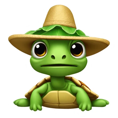 Tortuga con sombrero de lechuga sticker