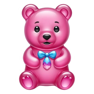 Pink Gummybear made out of crystals sticker