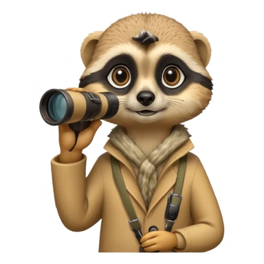 Meerkat watching with binoculars  sticker