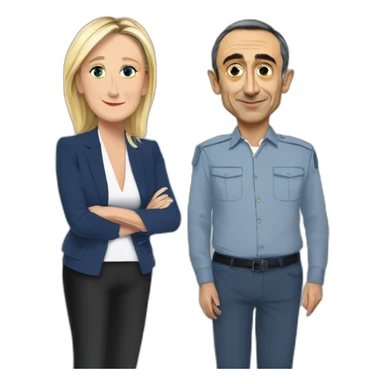Marine le Pen with Éric Zemmour  sticker