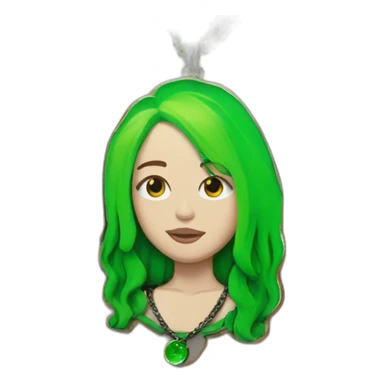 Billie eilish green hair necklace sticker