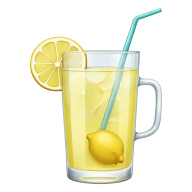 glass of lemonade with lemon slice and straw sticker