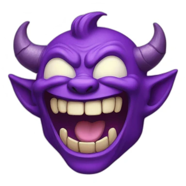 purple demon laughing sticker