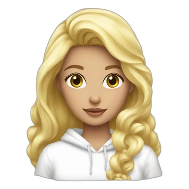 blond princess white hoodie liquid sticker