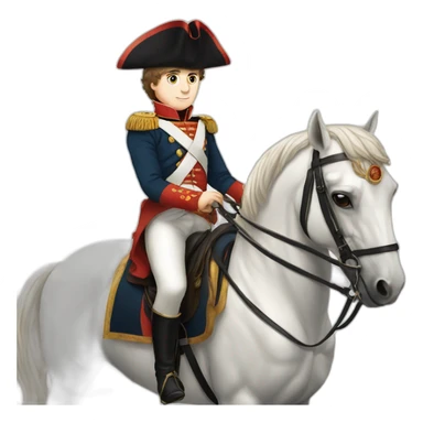young napoleon on white horse sticker