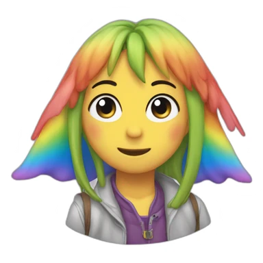 caca arc en ciel sticker