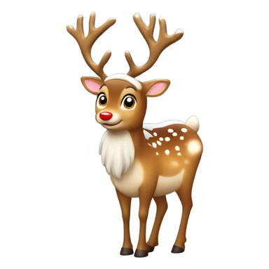 Roudolph the red nose Reinedeer Christmas snowing bright lights sticker