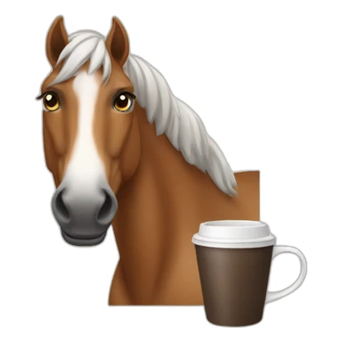 horse with coffee sticker