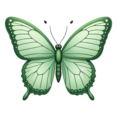Sage green butterfly with dark green outline  sticker