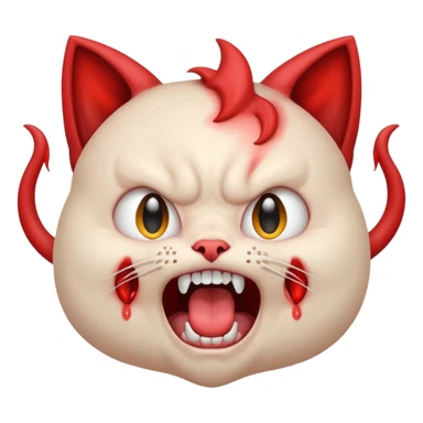  angry rage screaming loudly cryjng emoticon kawaii kitten devil very angryugldemenyed hideous  sticker
