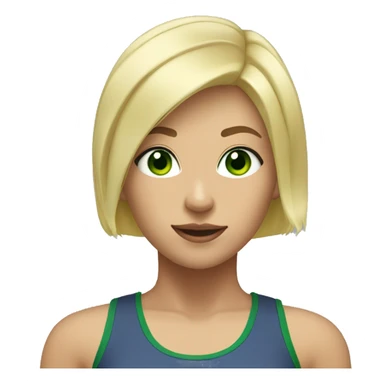 gym blonde girl with green eyes and a short haircut  sticker