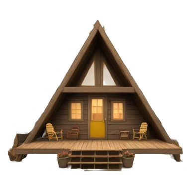 Vintage a-frame cabin with front deck sticker