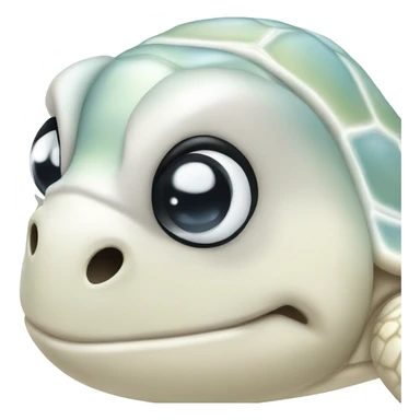 White Pastel sea turtle sticker
